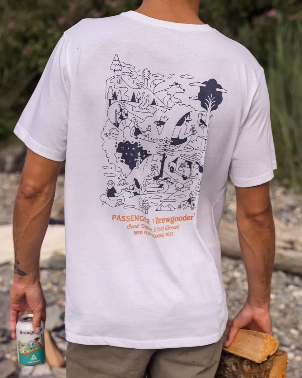 Hot Passenger Views  Brews T-Shirt X Brewgooder White