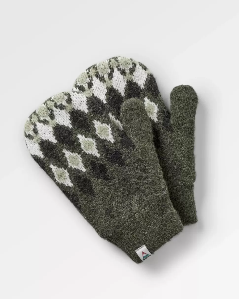 Best Passenger Wave Recycled Fleece Lined Mittens Khaki